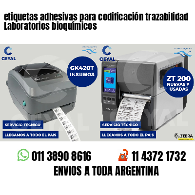 etiquetas adhesivas para codificación trazabilidad Laboratorios bioquímicos