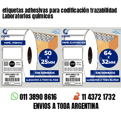 etiquetas adhesivas para codificación trazabilidad Laboratorios químicos