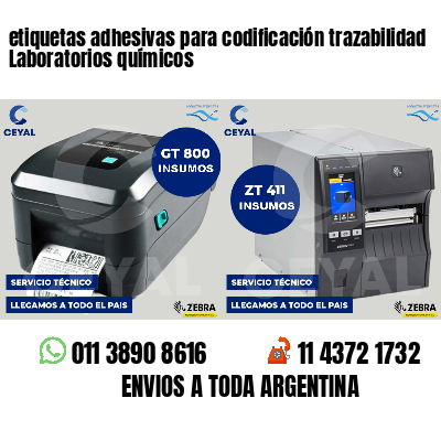 etiquetas adhesivas para codificación trazabilidad Laboratorios químicos