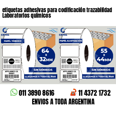 etiquetas adhesivas para codificación trazabilidad Laboratorios químicos