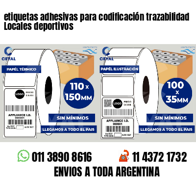 etiquetas adhesivas para codificación trazabilidad Locales deportivos