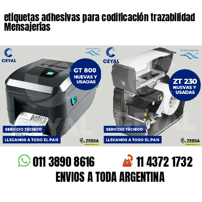 etiquetas adhesivas para codificación trazabilidad Mensajerías