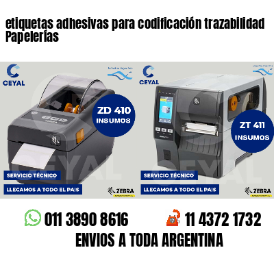 etiquetas adhesivas para codificación trazabilidad Papelerías
