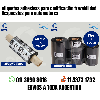 etiquetas adhesivas para codificación trazabilidad Respuestos para automotores