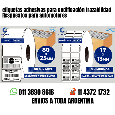 etiquetas adhesivas para codificación trazabilidad Respuestos para automotores