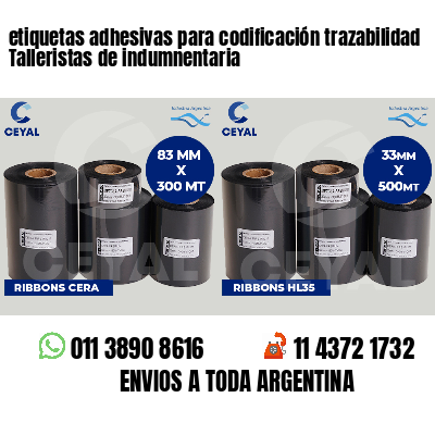 etiquetas adhesivas para codificación trazabilidad Talleristas de indumnentaria