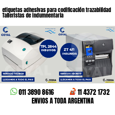etiquetas adhesivas para codificación trazabilidad Talleristas de indumnentaria