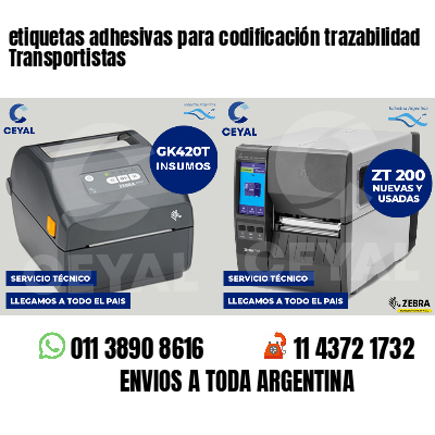 etiquetas adhesivas para codificación trazabilidad Transportistas