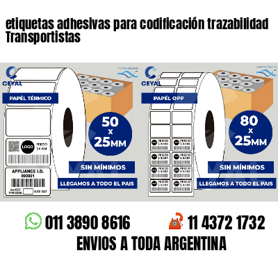 etiquetas adhesivas para codificación trazabilidad Transportistas