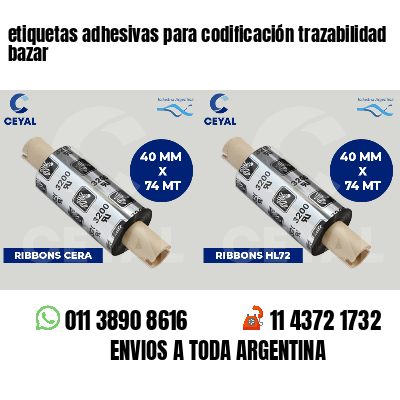 etiquetas adhesivas para codificación trazabilidad bazar