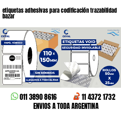 etiquetas adhesivas para codificación trazabilidad bazar