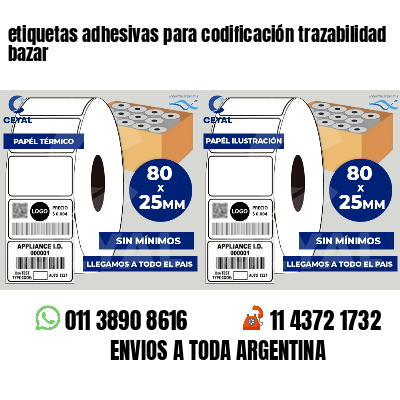 etiquetas adhesivas para codificación trazabilidad bazar