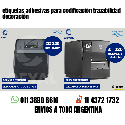etiquetas adhesivas para codificación trazabilidad decoración