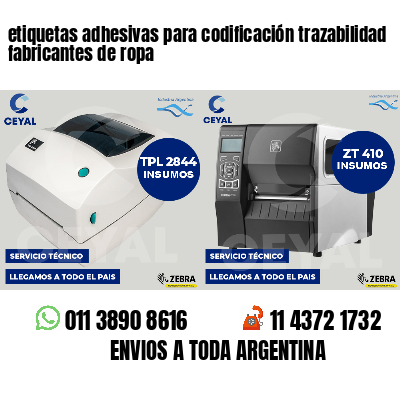 etiquetas adhesivas para codificación trazabilidad fabricantes de ropa
