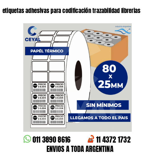 etiquetas adhesivas para codificación trazabilidad librerias