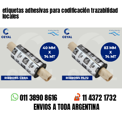 etiquetas adhesivas para codificación trazabilidad locales