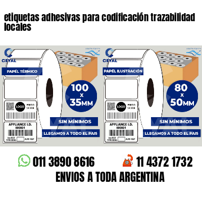 etiquetas adhesivas para codificación trazabilidad locales