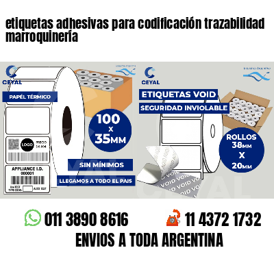 etiquetas adhesivas para codificación trazabilidad marroquinería