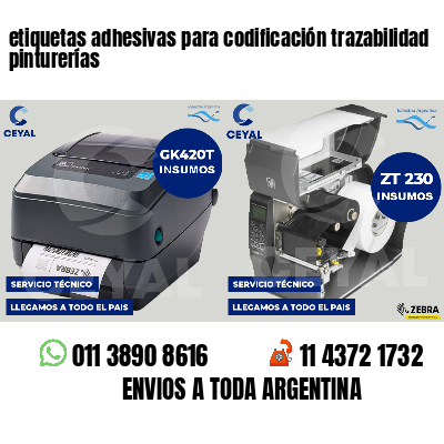 etiquetas adhesivas para codificación trazabilidad pinturerías
