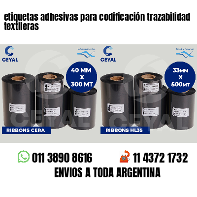 etiquetas adhesivas para codificación trazabilidad textileras