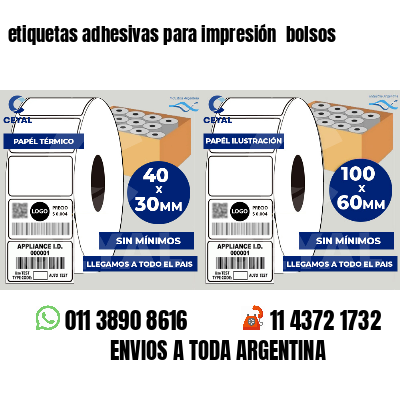 etiquetas adhesivas para impresión  bolsos