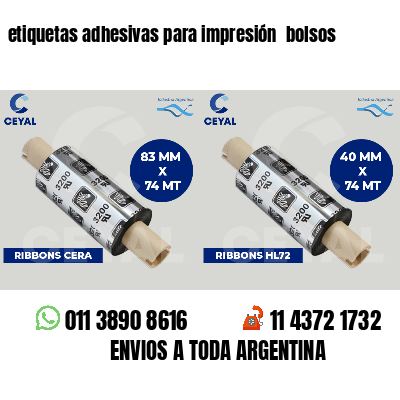 etiquetas adhesivas para impresión  bolsos