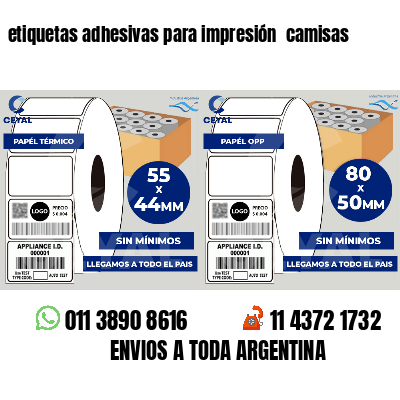 etiquetas adhesivas para impresión  camisas