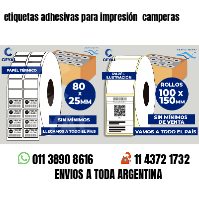 etiquetas adhesivas para impresión  camperas