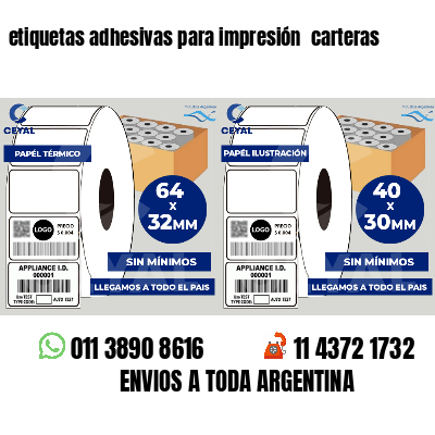 etiquetas adhesivas para impresión  carteras