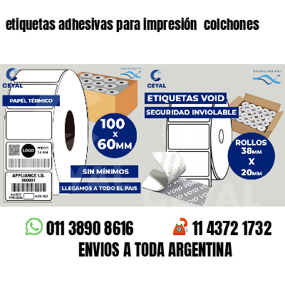 etiquetas adhesivas para impresión  colchones