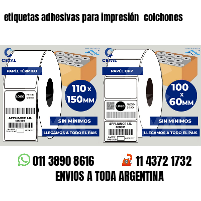 etiquetas adhesivas para impresión  colchones