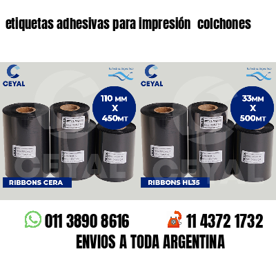 etiquetas adhesivas para impresión  colchones