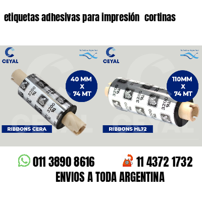 etiquetas adhesivas para impresión  cortinas