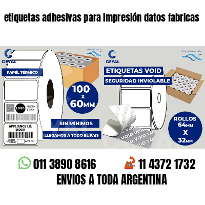 etiquetas adhesivas para impresión datos fabricas