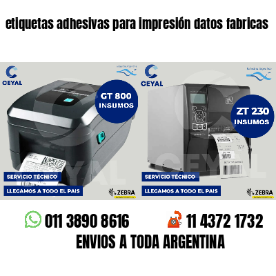 etiquetas adhesivas para impresión datos fabricas