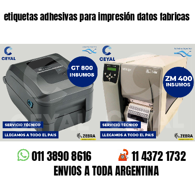 etiquetas adhesivas para impresión datos fabricas