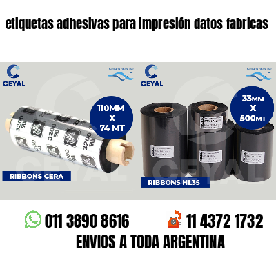 etiquetas adhesivas para impresión datos fabricas