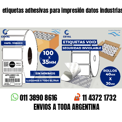 etiquetas adhesivas para impresión datos industrias