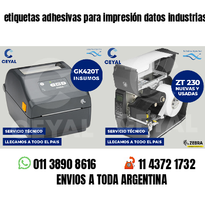 etiquetas adhesivas para impresión datos industrias