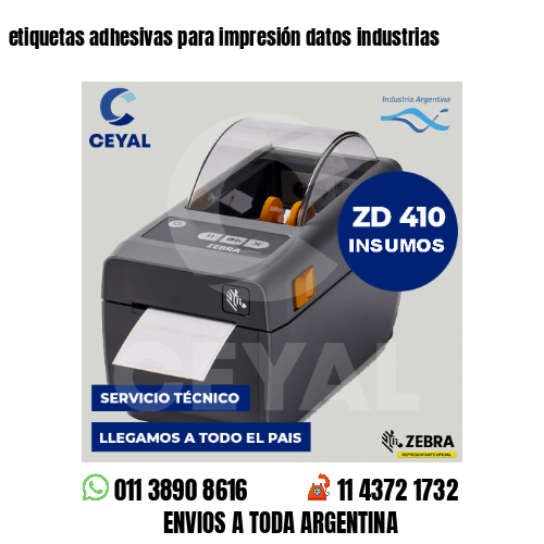 etiquetas adhesivas para impresión datos industrias