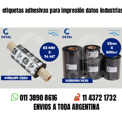etiquetas adhesivas para impresión datos industrias
