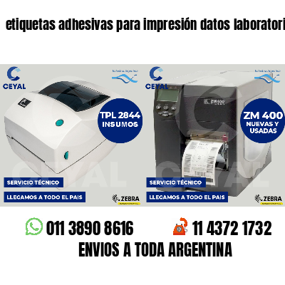 etiquetas adhesivas para impresión datos laboratorios