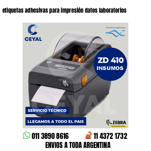 etiquetas adhesivas para impresión datos laboratorios