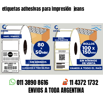 etiquetas adhesivas para impresión  jeans