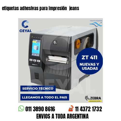 etiquetas adhesivas para impresión  jeans