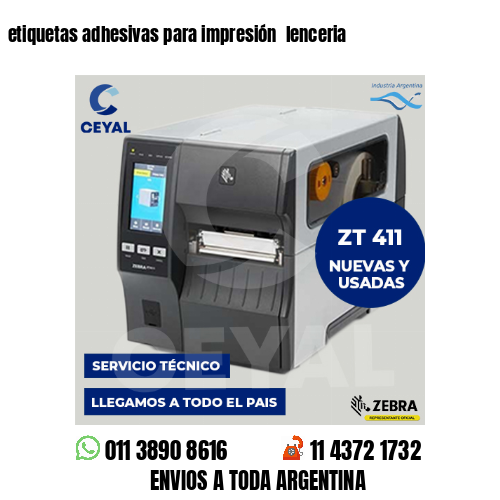 etiquetas adhesivas para impresión  lenceria