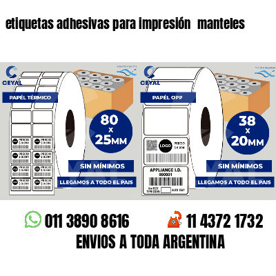 etiquetas adhesivas para impresión  manteles