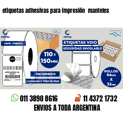 etiquetas adhesivas para impresión  manteles