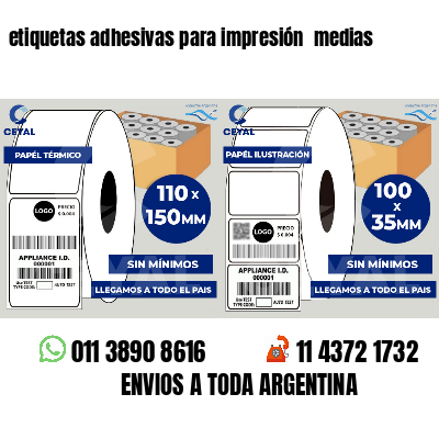 etiquetas adhesivas para impresión  medias