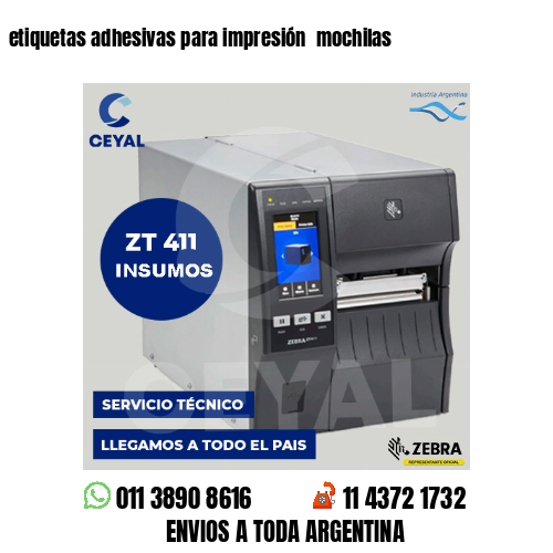 etiquetas adhesivas para impresión  mochilas
